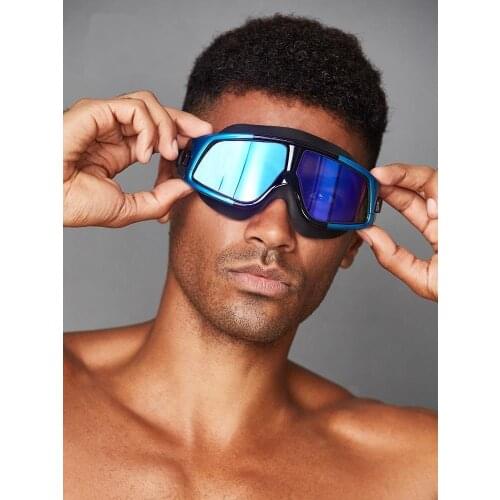 RTTAN large frame swimming goggles fog proof HD myopia electroplating professional diving swimming glasses equipment set