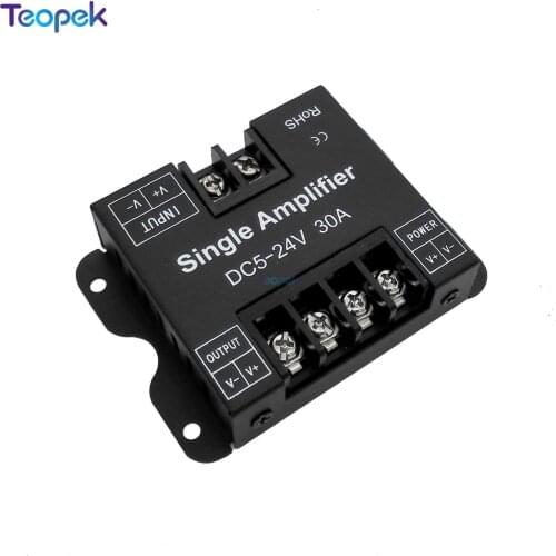 Single Color LED Amplifier Data Signal Repeater DC12-24V 30A 1CH 1 Channel Dimmer Power Amplifier for LED Strip Lights
