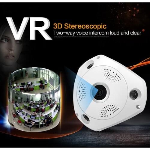 Panorama 360 Degree Panoramic ONVIF Wifi IP Camera with IMX322 1.3MP Fish Eye Wireless 802.11b/g/n Inner Infrared Free Shipping