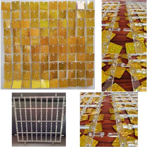 Transparent Back Board Shimmer Sparkling Sequin Panel Backdrop Wall Decoration Glitter Decorative Stunning 3d Disco Wedding Grid
