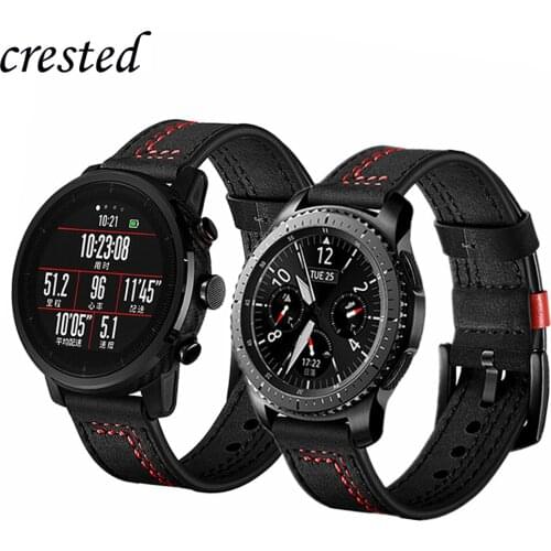 Gear S3 Frontier band For Samsung Galaxy Watch 46mm Strap bracelet 22mm Leather Watchband Huawei watch GT strap Gear S 3 46 mm