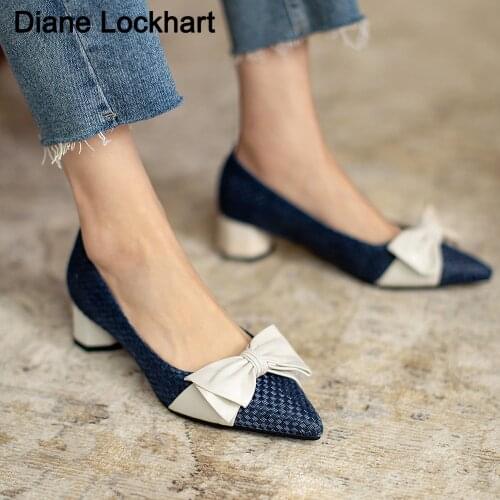 Luxury Bow Designer Women Pumps 2021 Ladies Slip On Work Shoes Office Shoes Woman Zapatillas Mujer Casual Low Heels Shoes