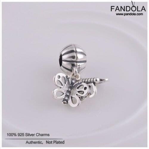 100% 925 Sterling Silver Best Friends Forever Butterfly Charms Beads Fits Women Charm Bracelet DIY Jewelry Making kralen