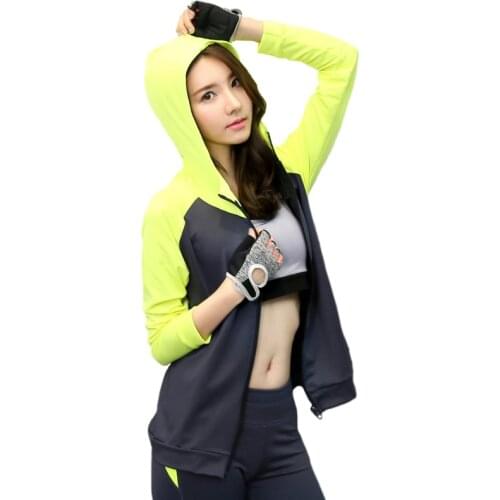 Sports Jacket for women gym Hoodie Zipper Yoga Coat Quick Dry Fitness Running Sportwear Training Workout Jogging Tops stretchy