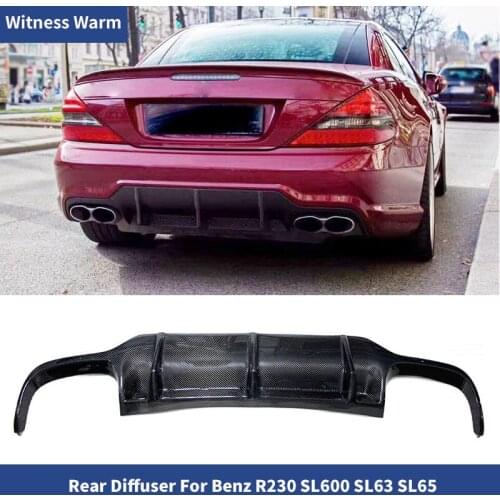 SL Class Carbon Fiber Rear Bumper Lip Diffuser for Mercedes Benz R230 SL63 AMG style Only 2007-2012