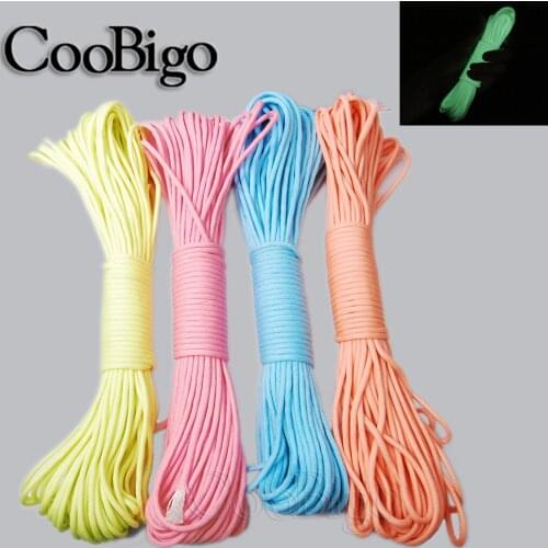 1pcs Survival Paracord Luminous Rope Camp Glow Paracord 550LB 7 Strands Lanyard Tent Ropes Outdoor Ropes