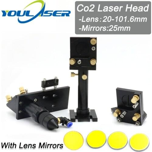Whole Set Co2 Laser Cutter Head for Co2 Laser Machine With Laser Focus Lens And Reflect Laser Mirrors