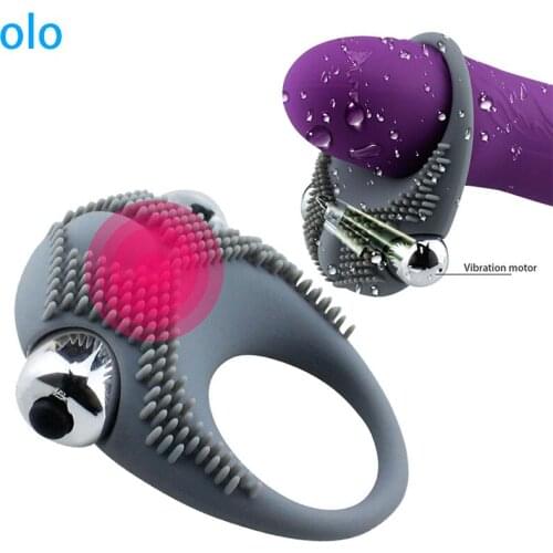 Penis Vibrating Ring Delay Ejaculation Bullet Vibrator Clitoris Massager Adult Sex Toys for Men Male Cock Silicone Ring Flirting