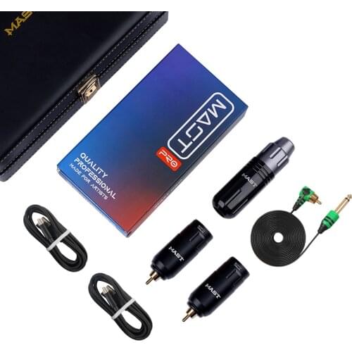 Mast Flex Tattoo Rotary PMU Machine Pen with Mast Two Mini Wireless Battery Power Kit for Permanent Makeup Accessories