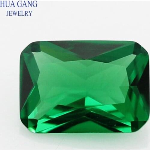 Green Nano Stone Octangle Shape Synthetic Gems For Jewelry Making Size 3x4~10x14mm Free Shipping