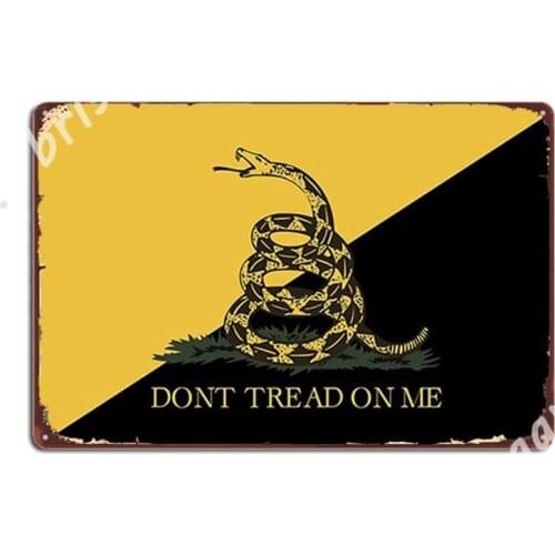 Gadsdens Flag Ancap Flag2 Metal Signs pub Garage Cinema Living Room Classic Wall Plaque Tin sign Posters