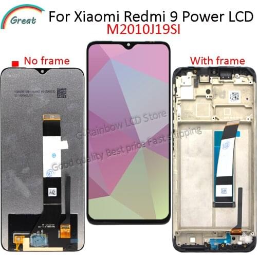 6.53'' For Xiaomi Redmi 9 Power M2010J19SI Lcd Display Touch Screen Digitizer Assembly For redmi 9 power lcd With Frame
