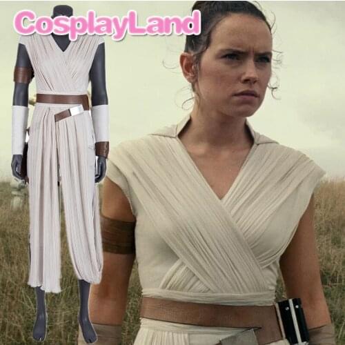 StarWars 9 The Rise of Skywalker Cosplay Costume Rey Cosplay Carnival Party Costume Rey Costume Custom Made Suit