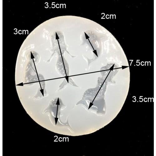 1=5pcs 3D Mermaid Dolphin silicone mold DIY jewelry tools finding ornaments model Resin Casting Mould Craft Decoration