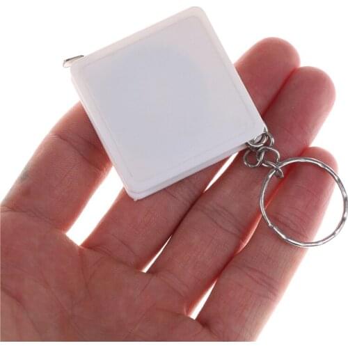 1PC 1M Mini Tape Measure with Key Chain Plastic Portable Retractable Ruler Centimeter/Inch Tape Measure Wholesale Color Random