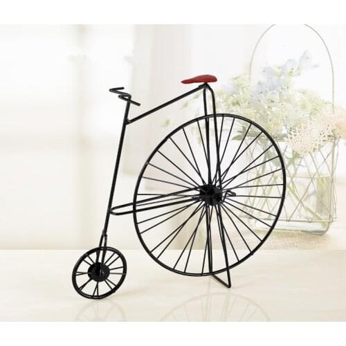 1PC Zakka Handmade Vintage Wrought Iron Bicycle Model Home Furnishing Office Desktop Home Office Decoration JL 004