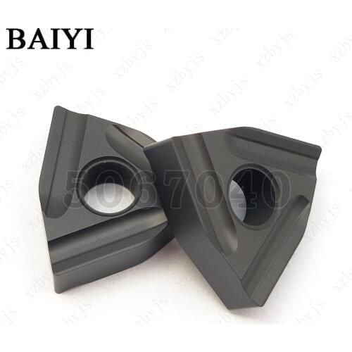 10pcs BAIYI WNMG080404R-ZC ZM6030 Carbide inserts cutter lathe turning tools inner hole boring tool blade WNMG080404 R for steel