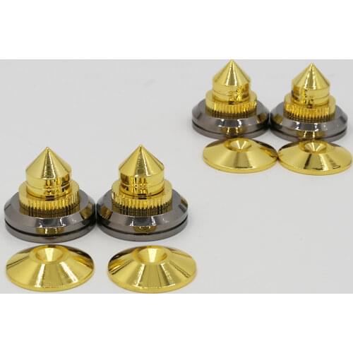 4sets Brass feet 28*27mm High Quality Brass HIFI Audio Speaker Amplifier CD Player DAC Turntable Isolation Spike Feet DISC