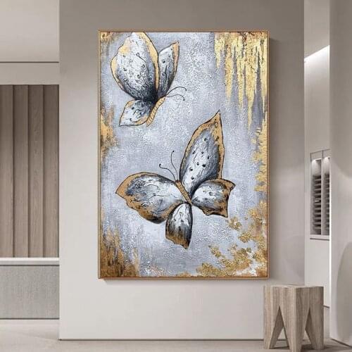 Two Butterflies Abstract Oil Painting Modern Wall Art Living Room Picture Home Decoration Painting No Frame 100% Hand Painted