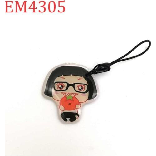 125Khz Rewritable Blank Card Keyfob RFID Cartoon Key Fob Ring Badge Smart Tag Token Tag EM4305 T5577 Cartoon Trinket Keychain 1