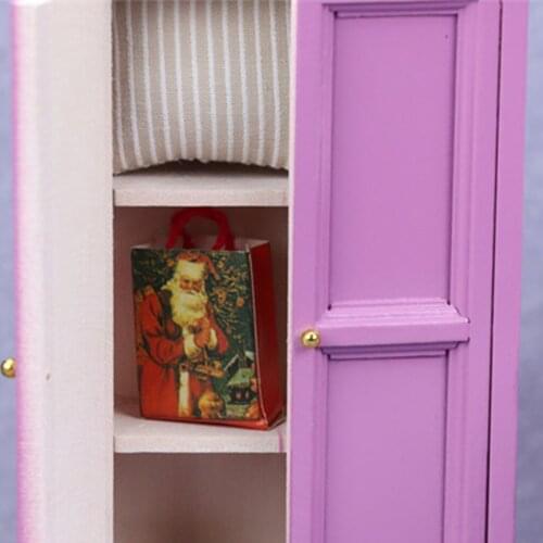 1:12 Wood Wardrobe Armoire Closet Dollhouse Accessories Bedroom Furniture