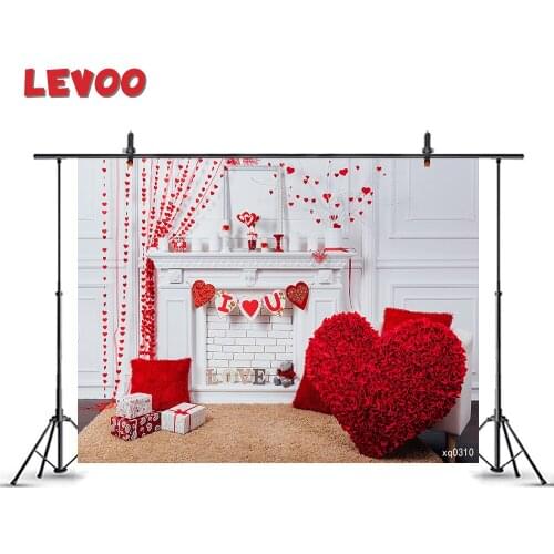 LEVOO Photography Backdrop Valentines Day Love Heart Roses Fireplace Photo Zone Background Photographic Photo Studio Photobooth