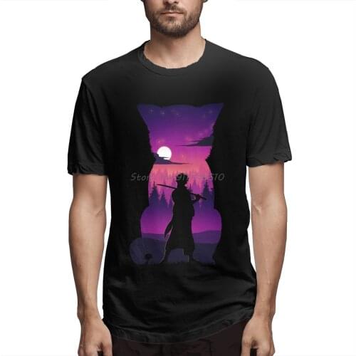 Gintoki Silhouette Gintama Manga T Shirt Plus Size Cotton Short Sleeve Shirt Men Cotton Tees Streetwear Harajuku