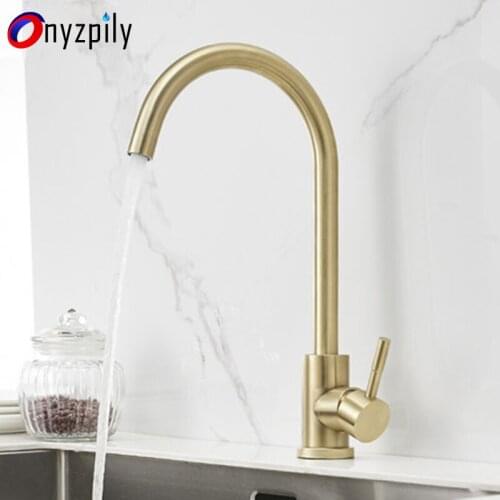 Brass wire drawing kitchen pot sink faucet can rotate all copper hot and cold