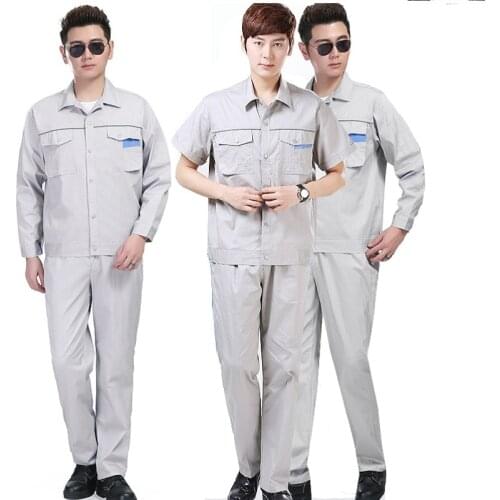 Summer Work Coveralls Uniform Men Women Auto Car Repair Plus Size Cotton Jacket Pants Workshop Mechanic Electric Work Clothing4X