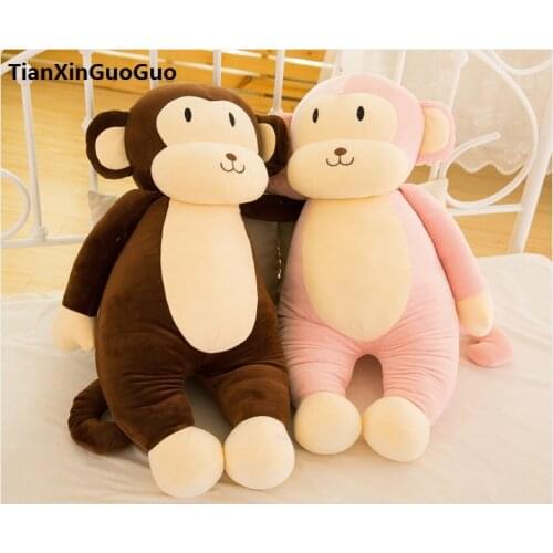 Stuffed toy large 75cm pink monkey plush toy lovely cartoon monkey very soft doll throw pillow birthday gift b0783