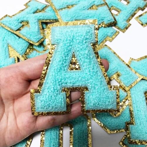 Sequins Embroidered Letters Iron On Patches Applique For Kid Clothing Bags Name Badge Alphabet Patch Sewing On Accessories