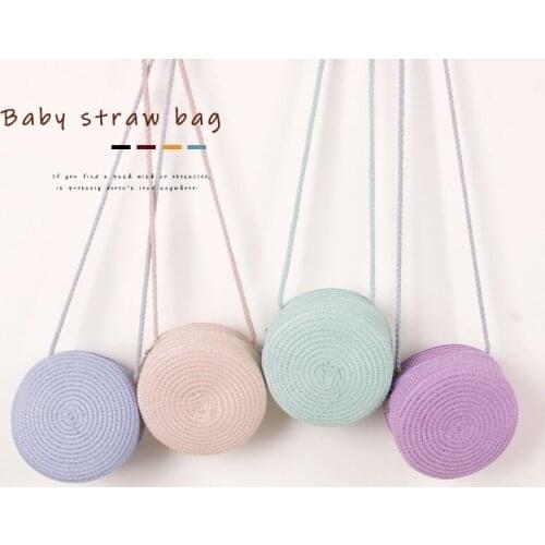 Citgeett Solid 9 Colors Fashion Kids Baby Girls Shoulder Bags Straw Solid Lovely Holiday Bags