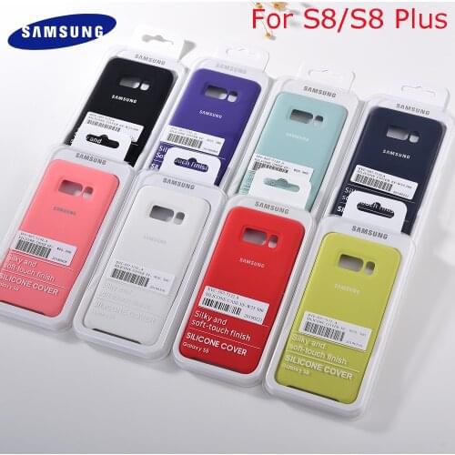 Official Samsung Galaxy S8 Plus Liquid Silicone Case Soft Protect Silky Back Cover Waterproof Anti-knock Shell for Galaxy S8