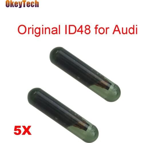 OkeyTech 5pcs/lot ID48 For Audi Key Car Transponder Glass Tube Cloner 48 Chip Original Car Key Chip CAN (A2) TP25 ID48 For Audi