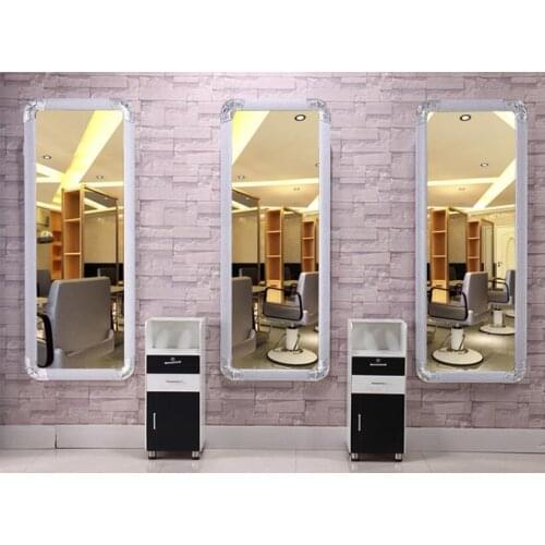 Hairdressing table barber shop mirror hair salon mirror floor mirror single side frame dressing table hanging mirror