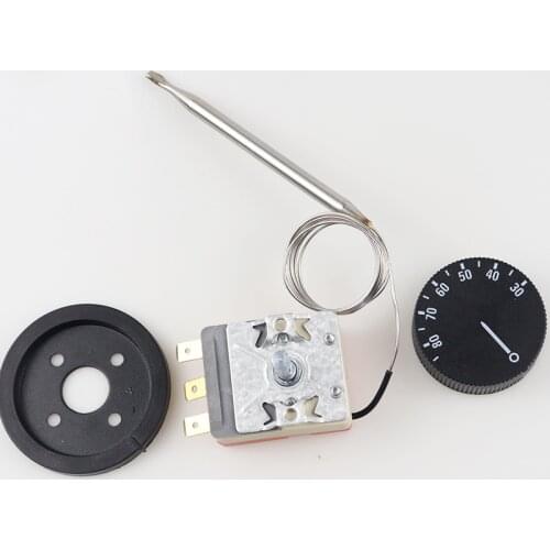 NO+NC 3 pins 30-85C Adjustable Temperature Switch Capillary Thermostat 16A Temperature Rotary Switch