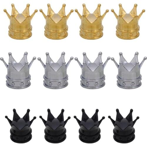 4pcs/set Universal Crown Style Car Tire Air Valve Stem Caps Auto Wheel Stem Air Valve Dust Covers Motorcycle Car Accessories