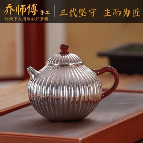 Joe teacher manual Japanese silver pot of silver teapot tea household 999 silver tea kettle side put the pot