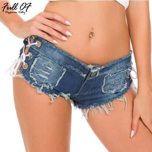 Sexy Summer Shorts Jeans Woman Skinny Holes Bandages Women Denim Black White Booty Hot Beach Nightclub Bottoms 2020 Wholesale HL