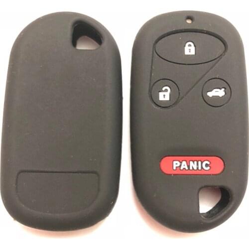 Remote FOB Holder Skin Case Silicon For Honda Acura S2000 Pilot CR-V Insight Civic Accord 3+Panic Button Smart Key