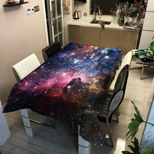 Starry Sky Pattern Tablecloth for Home 3D Printed Waterproof Oilproof Rectangular Table Tea Table Cloth 2020 Decoration Table