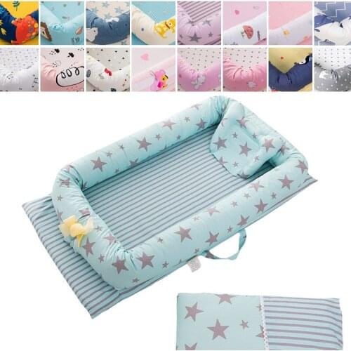 90*50*15cm New Folding Baby Nest Bed Travel Portable Crib Baby Bassinet Bumper Bed Infant Kids Toddler Cotton Cradle For Newborn