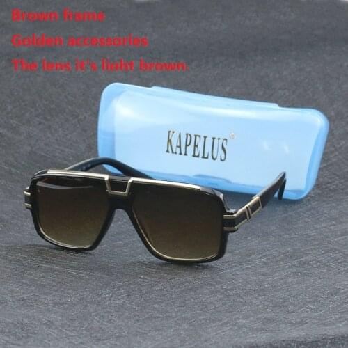 KAPELUS Square metal sunglasses Anti-radiation big face sunglasses European big frame sunglasses