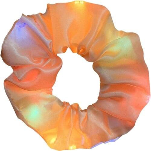 LED Luminous Hair Bands Scrunchies Women Girls Headwear Hair Rope Simple Wrist Band Rings Rubber Band Hair Accessories Halloween