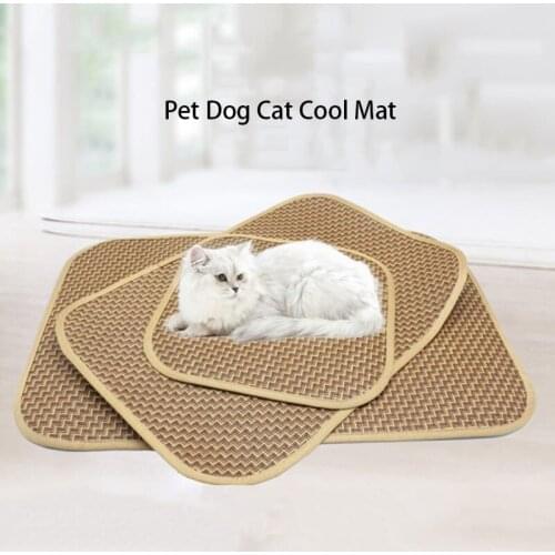 Comfortable Dog Pet Cool Mat for Summar Environment Protect Breathable Mat Reusable Rattan Pad Dog Car Seat Cover Dog bed