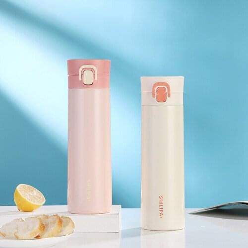 Convenient 100 elastic lid thermos cup 304 stainless steel water cup student outdoor portable straight cup gift SL202877