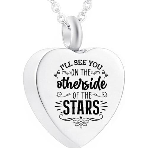 Cremation jewelry stainless steel urn necklace heart-shaped pendant pet ashes memorial stainless steel urn pendant