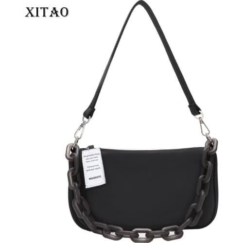 XITAO Chain Shoulder Bag Fashion New Women Patchwork 2021 Summer Patchwork Goddess Fan Casual Style Shoulder Bag WMD1211