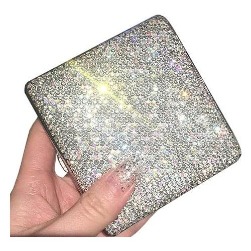 14-20 Cigarette Female Single-Sided Diamond Cigarette Case Flip Cigarette Box Slim Portable Sealed Waterproof High-Grade Gifts