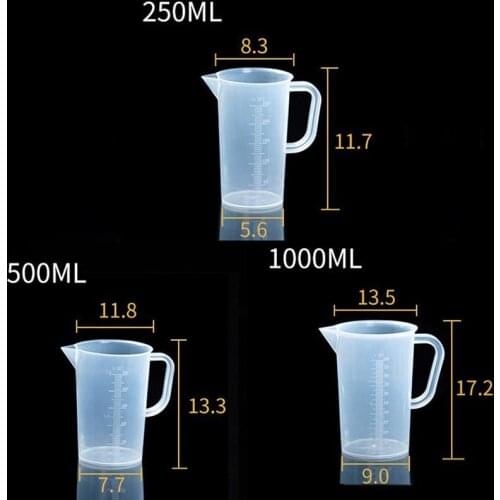 1Pc PP Plastic Measuring Cup Glue Measuring Tools 200/500/1000ml Scale Jewelry Resin Molds For Jewelry Making Tool
